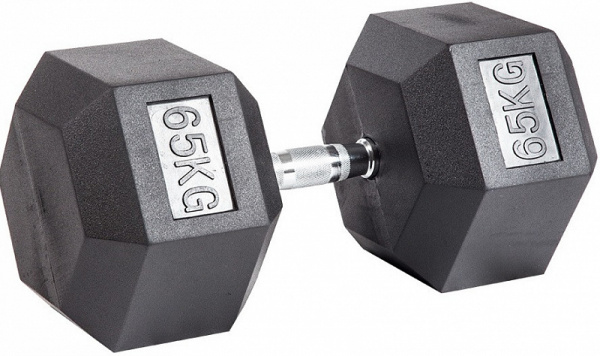 Гантель гексагональная обрезиненная PROFI-FIT 65 кг