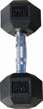 Гантель гексагональная обрезиненная PROFI-FIT 8 кг